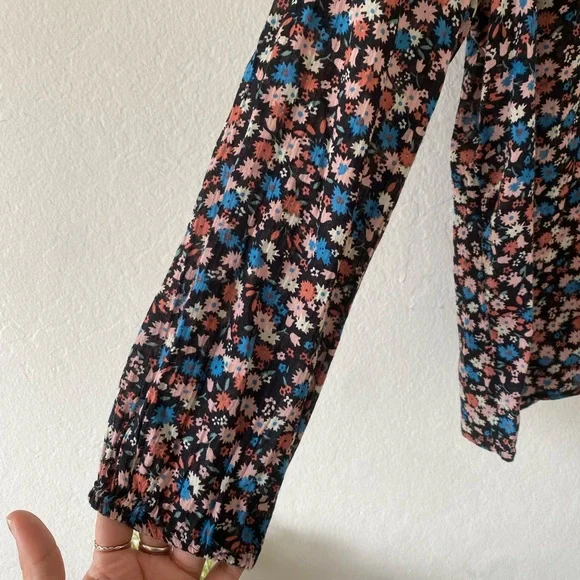 Madewell Floral Ruffle-Yoke Cotton Long Sleeve Blouse - Picture 12 of 14